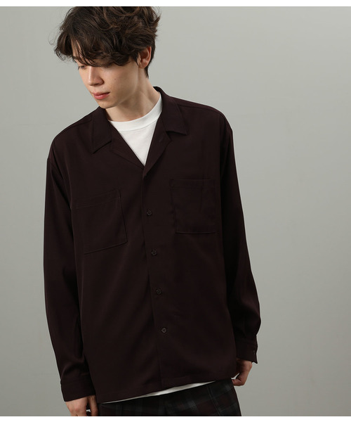 JUNRED（ジュンレッド）の「Wポケットドレープオープンカラーシャツ（シャツ/ブラウス・メンズ・パープル/グリーン/ブラウン系その他2・S/M/L）」の3枚目の写真