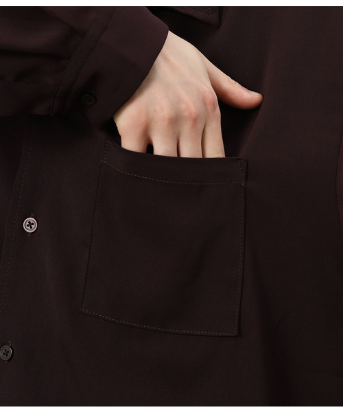 JUNRED（ジュンレッド）の「Wポケットドレープオープンカラーシャツ（シャツ/ブラウス・メンズ・パープル/グリーン/ブラウン系その他2・S/M/L）」の8枚目の写真