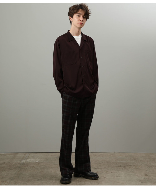 JUNRED（ジュンレッド）の「Wポケットドレープオープンカラーシャツ（シャツ/ブラウス・メンズ・パープル/グリーン/ブラウン系その他2・S/M/L）」の9枚目の写真