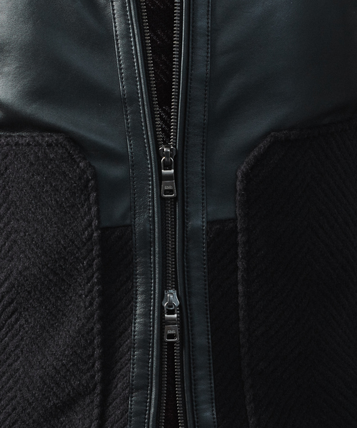 5351 POUR LES HOMMES(ゴーサンゴーイチプールオム)の「アンゴラヘリンボンシャギーバイカージャケット(ブルゾン・メンズ・ブラック・44/46/48/50)」の5枚目の写真