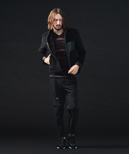 5351 POUR LES HOMMES(ゴーサンゴーイチプールオム)の「アンゴラヘリンボンシャギーバイカージャケット(ブルゾン・メンズ・ブラック・44/46/48/50)」の4枚目の写真