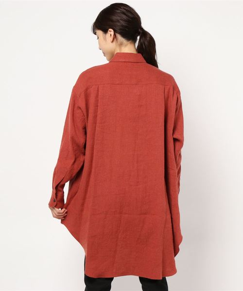 Munich（ミューニック）の「ウールリネンビエラビッグシャツ（シャツ/ブラウス・レディース・ホワイト/ブラック/ブラウン/ベージュ/マスタード/レッド・FREE）」の17枚目の写真