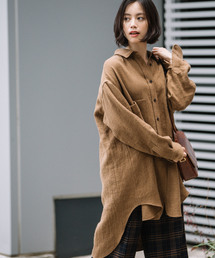 Munich | ウールリネンビエラビッグシャツ(シャツ/ブラウス)