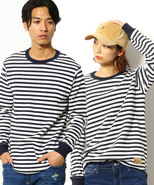 Purple&Yellow(パープルアンドイエロー)の「《裏起毛》 ワッフル ラウンドカット Tシャツ(Tシャツ/カットソー・メンズ・ホワイト/ブラック/グレー/ホワイト×ネイビー・SMALL/MEDIUM/LARGE)」の2枚目の写真