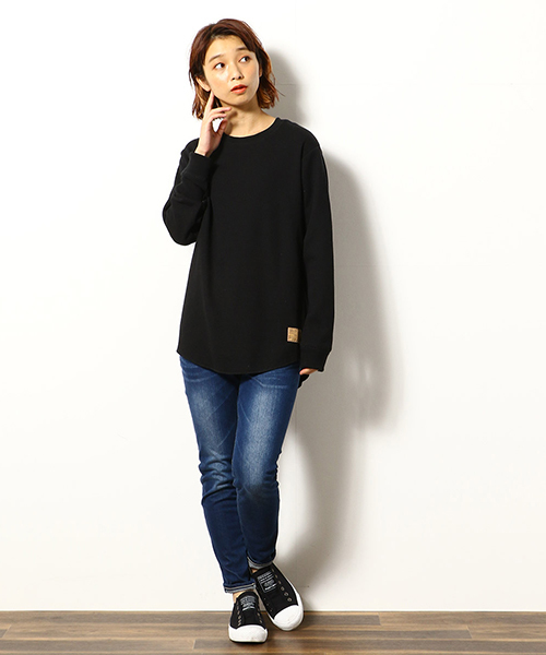 Purple&Yellow(パープルアンドイエロー)の「《裏起毛》 ワッフル ラウンドカット Tシャツ(Tシャツ/カットソー・メンズ・ホワイト/ブラック/グレー/ホワイト×ネイビー・SMALL/MEDIUM/LARGE)」の9枚目の写真