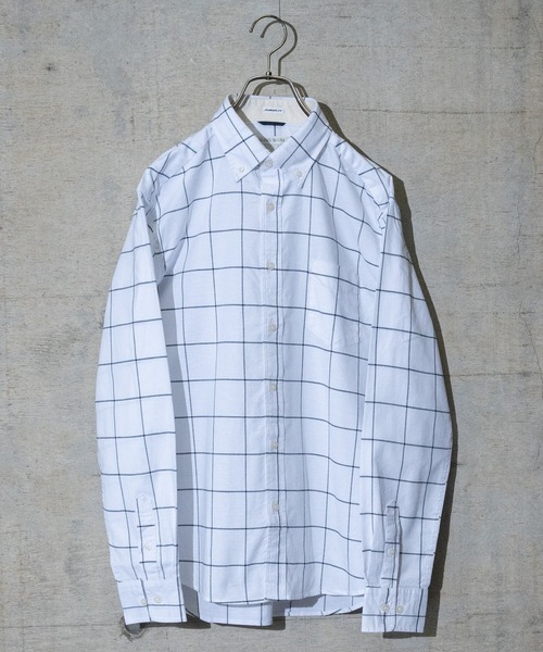 GLOVE HOUSE（グローブハウス）の「【a】〔ストレッチ/stretch〕オックスフォードボタンダウンシャツ（シャツ/ブラウス・メンズ・ホワイト/ネイビー/サックスブルー/ブルー系その他/ピンク/グレー/ブラック/その他/ホワイト系その他/ブラック系その他/ブルー系その他2/カーキ・MEDIUM/LARGE/X-LARGE）」の2枚目の写真