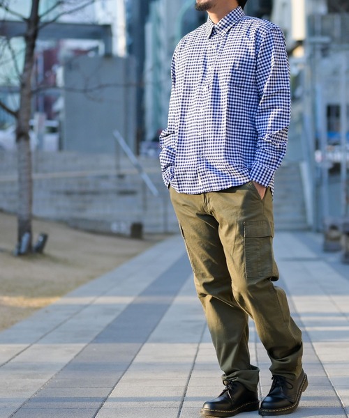 GLOVE HOUSE（グローブハウス）の「【a】〔ストレッチ/stretch〕オックスフォードボタンダウンシャツ（シャツ/ブラウス・メンズ・ホワイト/ネイビー/サックスブルー/ブルー系その他/ピンク/グレー/ブラック/その他/ホワイト系その他/ブラック系その他/ブルー系その他2/カーキ・MEDIUM/LARGE/X-LARGE）」の15枚目の写真