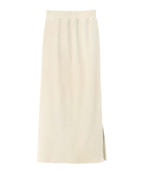 GeeRA（ジーラ）の「リブカットソーロングスカート（スカート・レディース・アイボリー/ブラウン/ブラック・X-LARGE/XX-LARGE/LARGE/SMALL/MEDIUM）」の4枚目の写真
