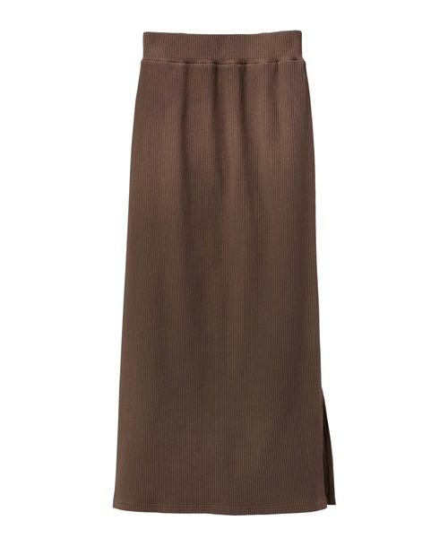 GeeRA（ジーラ）の「リブカットソーロングスカート（スカート・レディース・アイボリー/ブラウン/ブラック・X-LARGE/XX-LARGE/LARGE/SMALL/MEDIUM）」の6枚目の写真