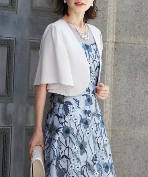 Dorry Doll（ドリードール）の「フレアスリーブボレロジャケット（ノーカラージャケット・レディース・ブラック/ベージュ/グレー・38）」の7枚目の写真