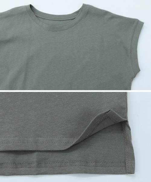 reca(レカ)の「綿100%!フレンチスリーブシンプルカットソー(Tシャツ/カットソー・レディース・ブラック/ベージュ/オフホワイト/カーキ/モカ/グレイッシュベージュ/チャコール/テラコッタ/グリーン/ライトグリーン/ピンク/グレー系その他・M)」の16枚目の写真