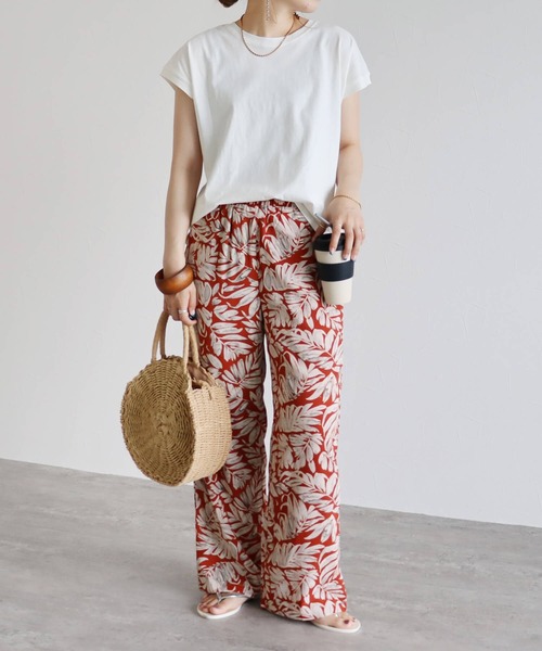 reca(レカ)の「綿100%!フレンチスリーブシンプルカットソー(Tシャツ/カットソー・レディース・ブラック/ベージュ/オフホワイト/カーキ/モカ/グレイッシュベージュ/チャコール/テラコッタ/グリーン/ライトグリーン/ピンク/グレー系その他・M)」の20枚目の写真