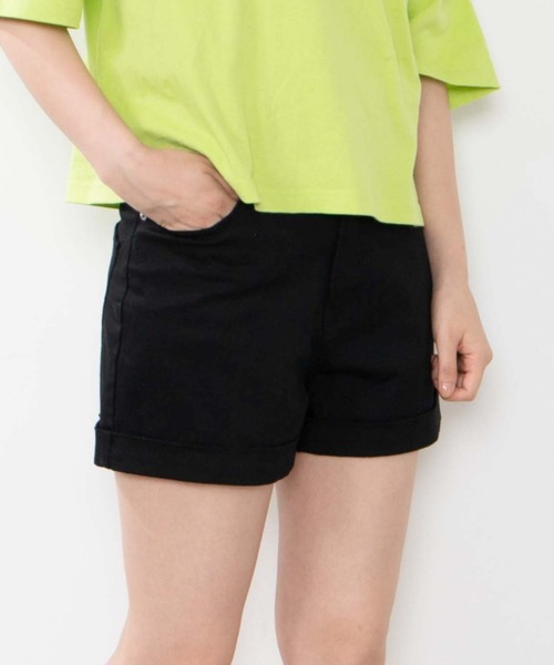 WEGO（ウィゴー）の「WEGO/【XS～Lサイズ】デイリーハイウエストショーツ（デニムパンツ・レディース・ブラック/インディゴブルー/ライトインディゴブルー・SMALL/MEDIUM/LARGE/X-SMALL）」の2枚目の写真