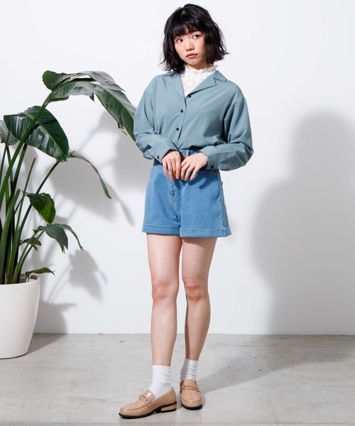 WEGO（ウィゴー）の「WEGO/【XS～Lサイズ】デイリーハイウエストショーツ（デニムパンツ・レディース・ブラック/インディゴブルー/ライトインディゴブルー・SMALL/MEDIUM/LARGE/X-SMALL）」の5枚目の写真