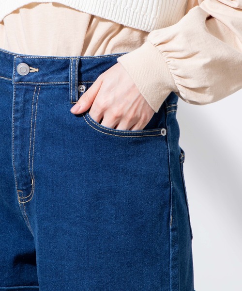 WEGO（ウィゴー）の「WEGO/【XS～Lサイズ】デイリーハイウエストショーツ（デニムパンツ・レディース・ブラック/インディゴブルー/ライトインディゴブルー・SMALL/MEDIUM/LARGE/X-SMALL）」の13枚目の写真