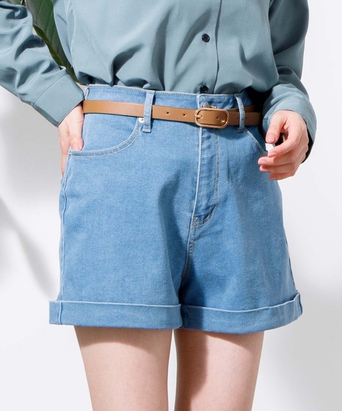 WEGO（ウィゴー）の「WEGO/【XS～Lサイズ】デイリーハイウエストショーツ（デニムパンツ・レディース・ブラック/インディゴブルー/ライトインディゴブルー・SMALL/MEDIUM/LARGE/X-SMALL）」の21枚目の写真