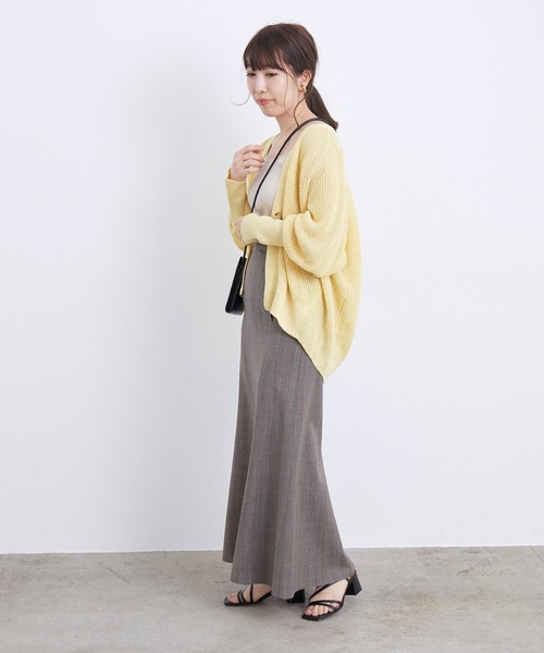 ADAM ET ROPE'（アダムエロペ）の「リネンミックスカラーカーディガン（カーディガン/ボレロ・レディース・イエロー系その他/レンガ・FREE）」の6枚目の写真