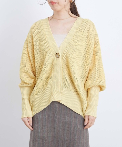 ADAM ET ROPE'（アダムエロペ）の「リネンミックスカラーカーディガン（カーディガン/ボレロ・レディース・イエロー系その他/レンガ・FREE）」の9枚目の写真