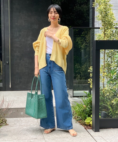 ADAM ET ROPE'（アダムエロペ）の「リネンミックスカラーカーディガン（カーディガン/ボレロ・レディース・イエロー系その他/レンガ・FREE）」の5枚目の写真