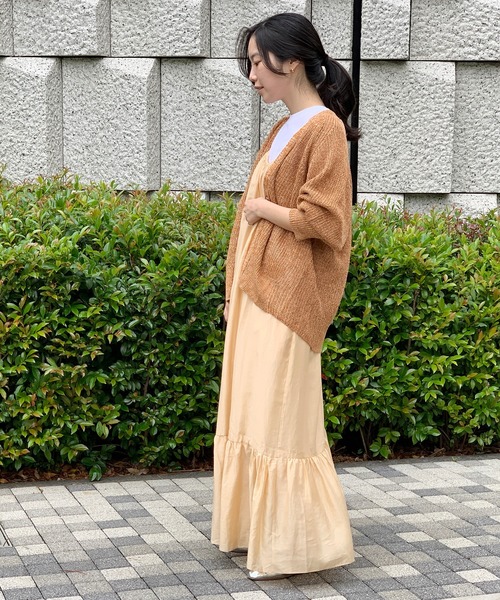 ADAM ET ROPE'（アダムエロペ）の「リネンミックスカラーカーディガン（カーディガン/ボレロ・レディース・イエロー系その他/レンガ・FREE）」の4枚目の写真