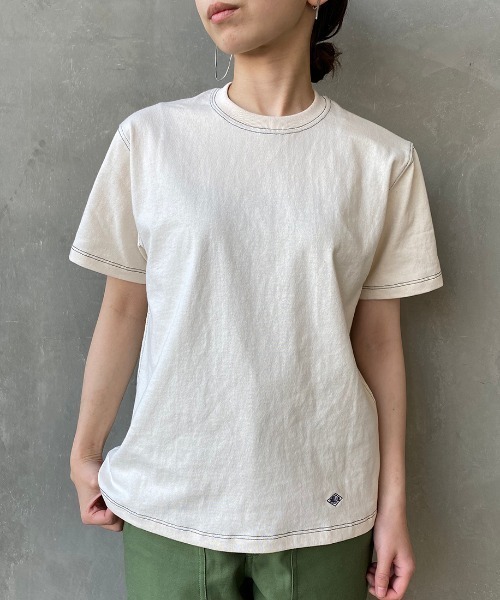 DANTON（ダントン）の「[DANTON/ダントン] 空紡天竺 ステッチＴシャツ（Tシャツ/カットソー・メンズ・ブラック/ブルー/アイボリー・44/46/40/38/42/36/34）」の2枚目の写真