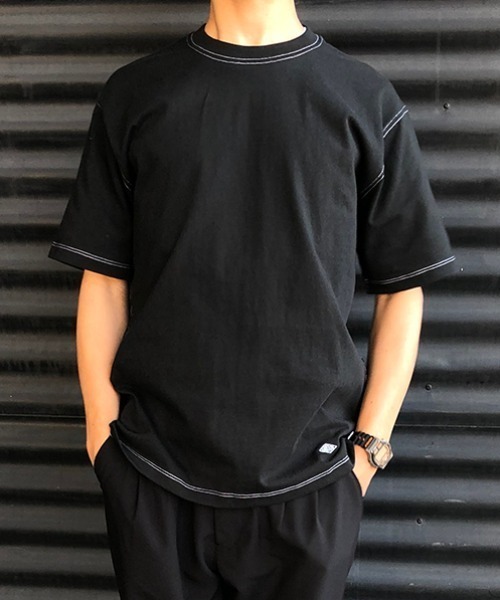 DANTON（ダントン）の「[DANTON/ダントン] 空紡天竺 ステッチＴシャツ（Tシャツ/カットソー・メンズ・ブラック/ブルー/アイボリー・44/46/40/38/42/36/34）」の3枚目の写真