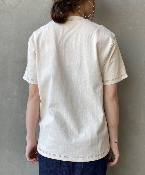 DANTON（ダントン）の「[DANTON/ダントン] 空紡天竺 ステッチＴシャツ（Tシャツ/カットソー・メンズ・ブラック/ブルー/アイボリー・44/46/40/38/42/36/34）」の10枚目の写真