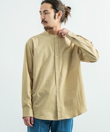 ビッグシルエット バンドカラーシャツ