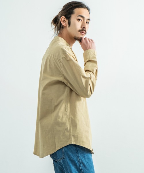 Rocky Monroe(ロッキーモンロー)の「ビッグシルエット バンドカラーシャツ(シャツ/ブラウス・メンズ・ホワイト/ベージュ/ブラウン/ブルー/グリーン/チャコール・M/L)」の21枚目の写真
