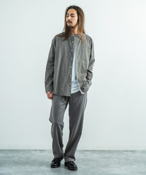 Rocky Monroe(ロッキーモンロー)の「ビッグシルエット バンドカラーシャツ(シャツ/ブラウス・メンズ・ホワイト/ベージュ/ブラウン/ブルー/グリーン/チャコール・M/L)」の20枚目の写真