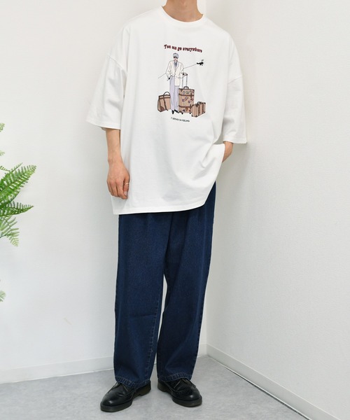 kutir(クティール)の「ワイドデニムストレートパンツ(その他パンツ・メンズ・ブラック/オフホワイト/サックスブルー/インディゴブルー・SMALL/MEDIUM/LARGE)」の16枚目の写真