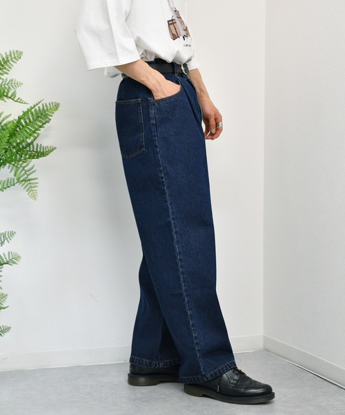 kutir(クティール)の「ワイドデニムストレートパンツ(その他パンツ・メンズ・ブラック/オフホワイト/サックスブルー/インディゴブルー・SMALL/MEDIUM/LARGE)」の20枚目の写真