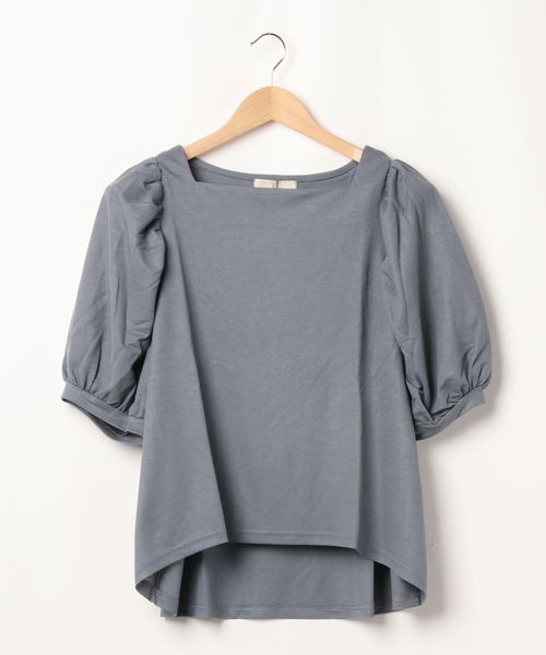 rps(アールピーエス)の「天竺ボリューム袖プルオーバー(Tシャツ/カットソー・レディース・カーキ/グレー/ブラック/ブルー/ライトカーキ・M)」の17枚目の写真