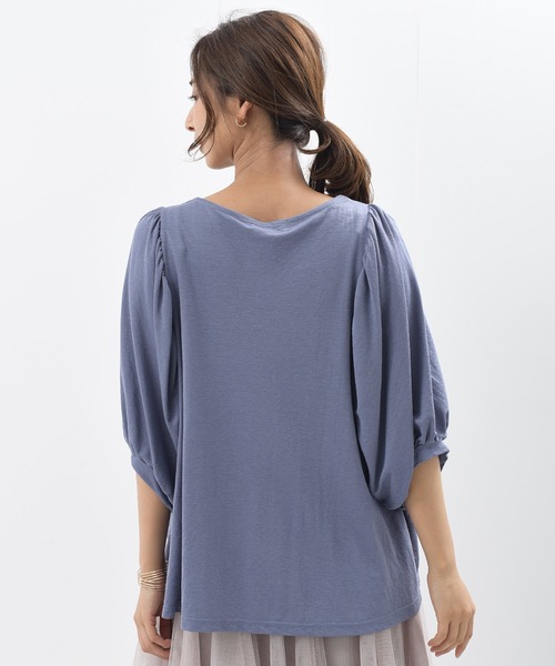 rps(アールピーエス)の「天竺ボリューム袖プルオーバー(Tシャツ/カットソー・レディース・カーキ/グレー/ブラック/ブルー/ライトカーキ・M)」の20枚目の写真