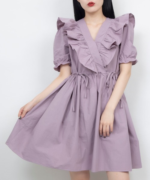 WC(ダブル シー)の「WC/フリルコットンワンピース(ワンピース・レディース・ライトパープル/ホワイト/ライトピンク・FREE)」の1枚目の写真