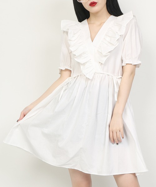 WC(ダブル シー)の「WC/フリルコットンワンピース(ワンピース・レディース・ライトパープル/ホワイト/ライトピンク・FREE)」の2枚目の写真