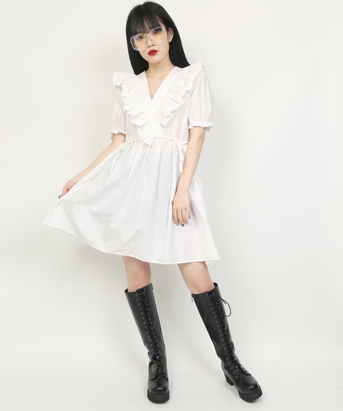 WC(ダブル シー)の「WC/フリルコットンワンピース(ワンピース・レディース・ライトパープル/ホワイト/ライトピンク・FREE)」の5枚目の写真