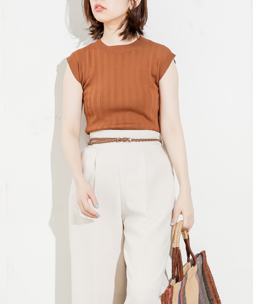 natural couture(ナチュラルクチュール)の「便利なシンプルワイドリブニット(ニット/セーター・レディース・ブラック/ブラウン/イエロー/オレンジ/ライトベージュ・FREE)」の11枚目の写真