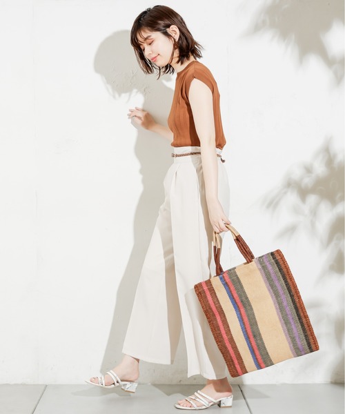 natural couture(ナチュラルクチュール)の「便利なシンプルワイドリブニット(ニット/セーター・レディース・ブラック/ブラウン/イエロー/オレンジ/ライトベージュ・FREE)」の9枚目の写真