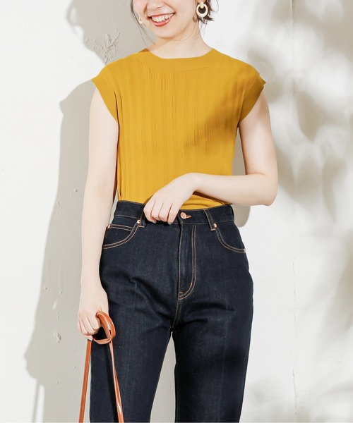 natural couture(ナチュラルクチュール)の「便利なシンプルワイドリブニット(ニット/セーター・レディース・ブラック/ブラウン/イエロー/オレンジ/ライトベージュ・FREE)」の18枚目の写真