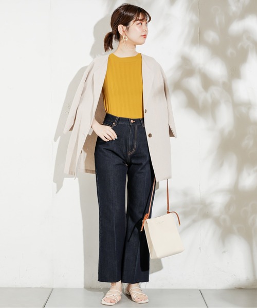 natural couture(ナチュラルクチュール)の「便利なシンプルワイドリブニット(ニット/セーター・レディース・ブラック/ブラウン/イエロー/オレンジ/ライトベージュ・FREE)」の19枚目の写真