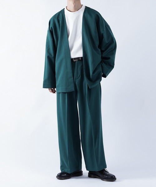 kutir（クティール）の「センタープレス2タックワイドスラックス（その他パンツ・メンズ・ブラック/グリーン/レンガ・SMALL/MEDIUM/LARGE）」の4枚目の写真