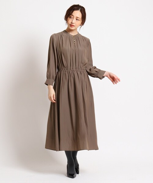 洗える ボタンギャザーワンピース ワンピース Sunauna スーナウーナ のファッション 超人気新品売れ筋no 1