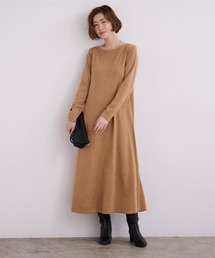 UR'S（ユアーズ）の「ボートネックロングニットワンピース（ワンピース）」