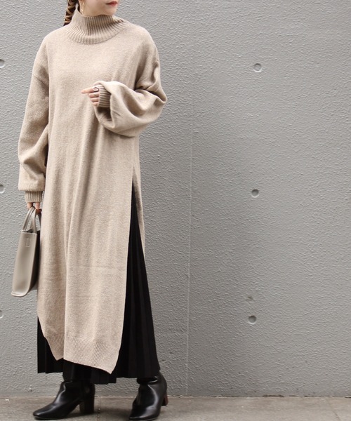 Laveange ラビアンジェ の 新作 サイドスリット ニットワンピース ワンピース Wear