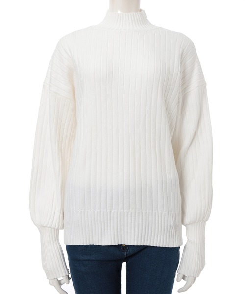 fifth（フィフス）の「ハイネックリブデザインニット（ニット/セーター・レディース・ホワイト/ブラック/グレー・MEDIUM）」の14枚目の写真