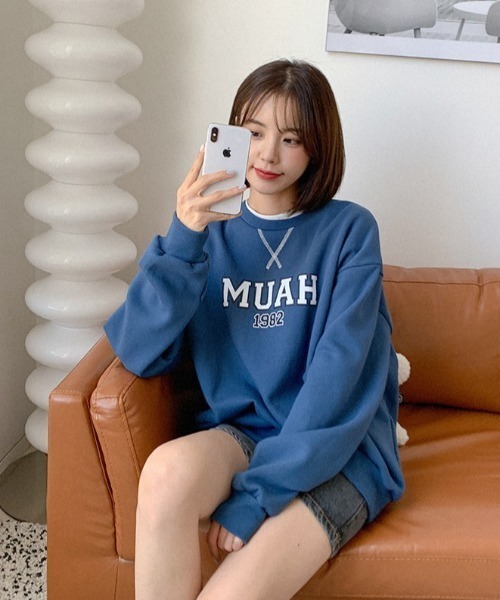 トレーナー スウェット A'GEM/9 × .kom「muah muah/ムーアムーア」COMBINE STITCH MTM/コンバイン ステッチ プ トレーナー スウェット A'GEM/9 × .kom「muah muah/ムーアムーア