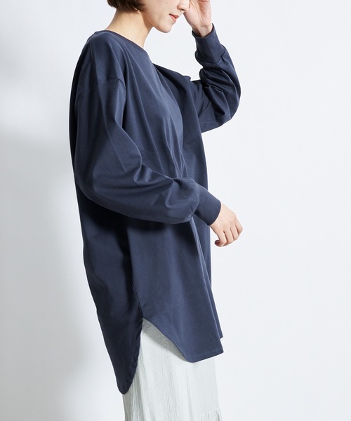 DouDou（ドゥドゥ）の「SS BIG T（Tシャツ/カットソー・レディース・オフホワイト/グレー/ライトベージュ/ブルー・FREE）」の2枚目の写真