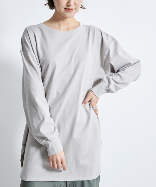 DouDou（ドゥドゥ）の「SS BIG T（Tシャツ/カットソー・レディース・オフホワイト/グレー/ライトベージュ/ブルー・FREE）」の3枚目の写真