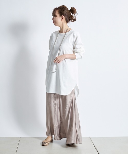 DouDou（ドゥドゥ）の「SS BIG T（Tシャツ/カットソー・レディース・オフホワイト/グレー/ライトベージュ/ブルー・FREE）」の5枚目の写真